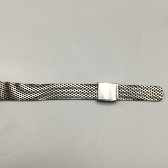 Vintage Seiko Automatic Watch Women Silver Tone Date Blue Oval Dial Mesh Band - Picture 7 of 12